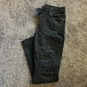 Men’s American Eagle Next Level Flex Slim Black Faded Ripped Jeans Size 32x32